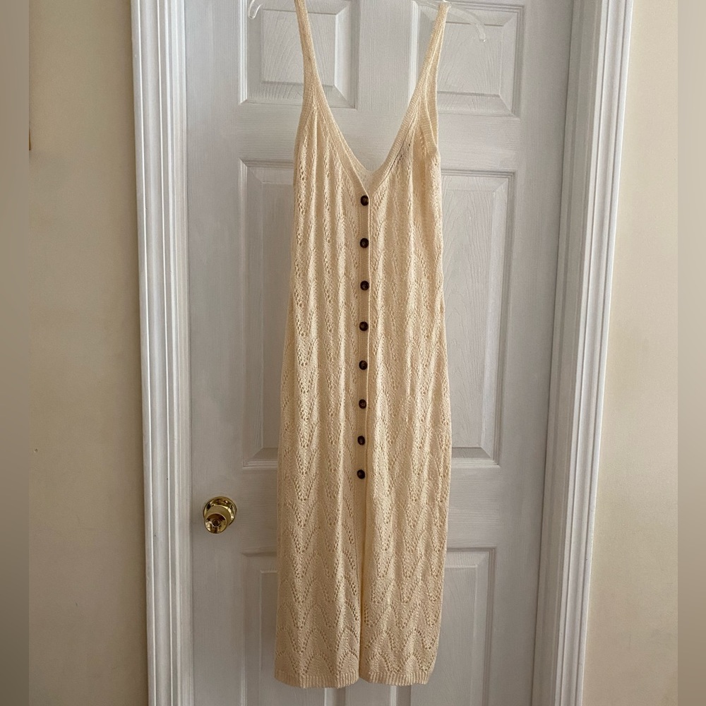 - Favlux Cream Duster Sweater Vest Size Large